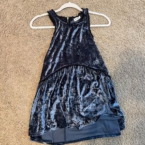 Navy Velvet Tank Top
